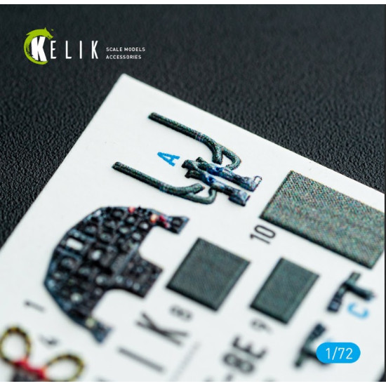 Kelik K72084 1/72 F-8e Crusader - Interior 3d Decals For Academy Kit