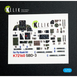 Kelik K72160 1/72 Sbd-3 Dauntless - Interior 3d Decals For Flyhawk Kit