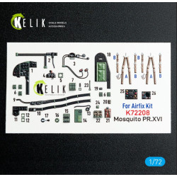 Kelik K72208 1/72 Mosquito Pr Xvi - Interior 3d Decals For Airfix Kit