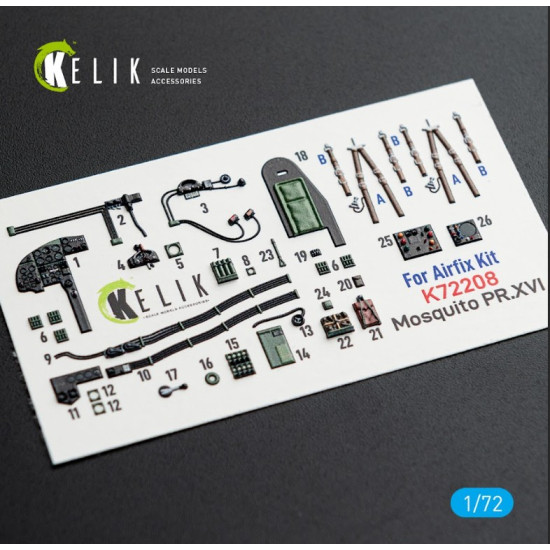 Kelik K72208 1/72 Mosquito Pr Xvi - Interior 3d Decals For Airfix Kit