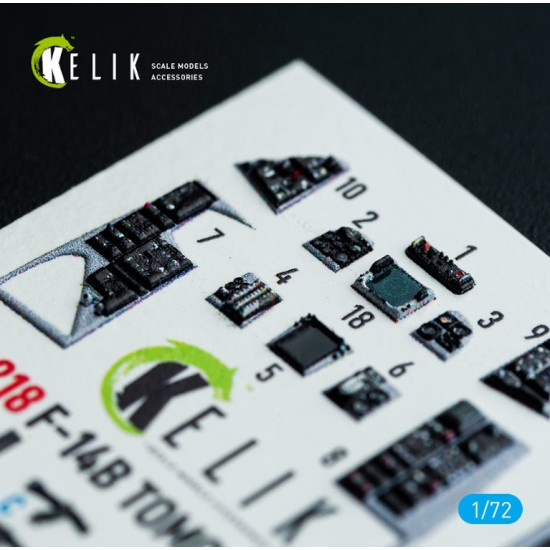 Kelik K72218 1/72 F-14b Tomcat - Interior 3d Decals For Hobbyboss Kit