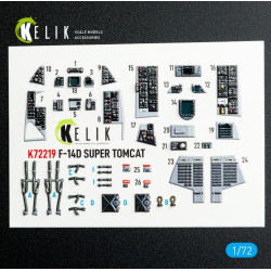 Kelik K72219 1/72 F-14d Super Tomcat - Interior 3d Decals For Hobbyboss Kit