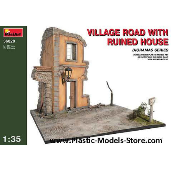 VILLAGE ROAD w/RUINED HOUSE 1/35 Miniart 36020