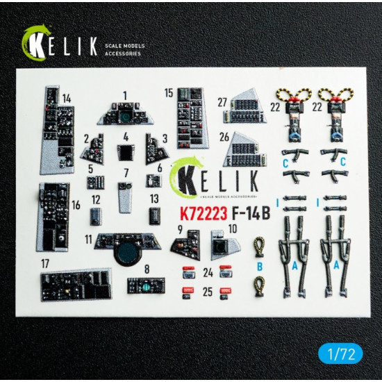 Kelik K72223 1/72 F-14b Tomcat - Interior 3d Decals For Academy Kit