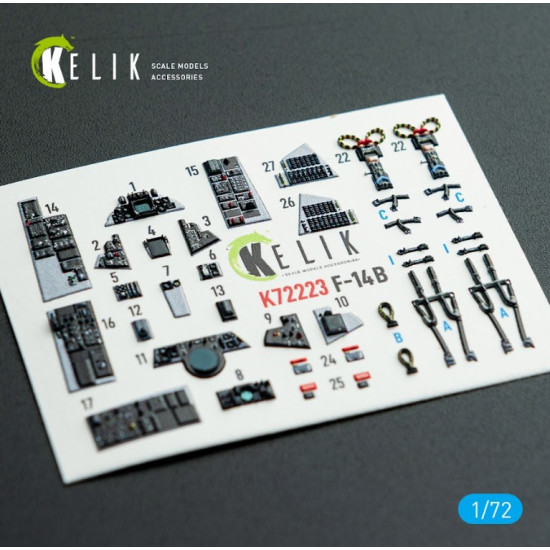 Kelik K72223 1/72 F-14b Tomcat - Interior 3d Decals For Academy Kit