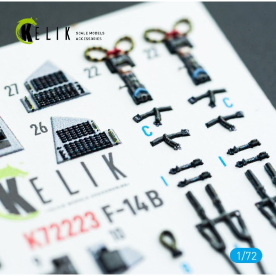 Kelik K72223 1/72 F-14b Tomcat - Interior 3d Decals For Academy Kit