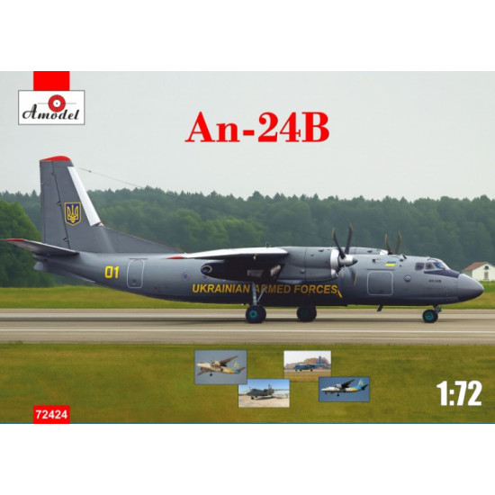 Amodel 72424 1/72 Antonov An-24b Armed Forces Of Ukraine Plastic Model Kit