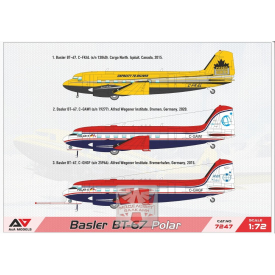 Aa Models 7247 1/72 Bt-67 Basler Dakota Polar Aviation Plastic Model Kit