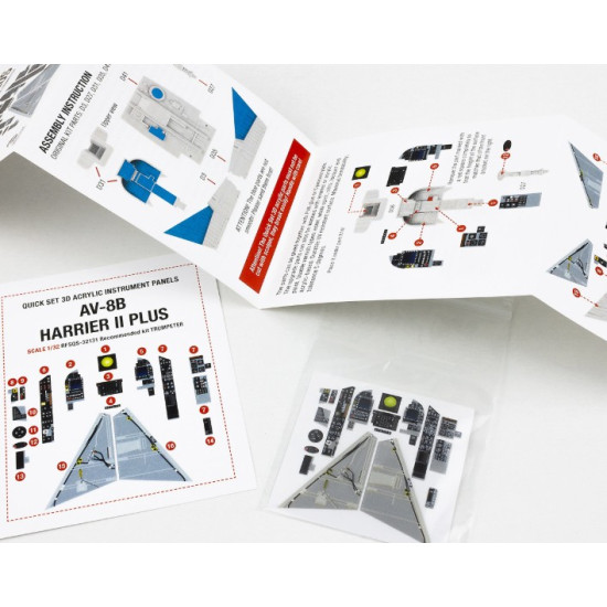 Red Fox Qs32131 1/32 Av-8b Harrier Ii Plus 3d Acrylic Instrument Panel