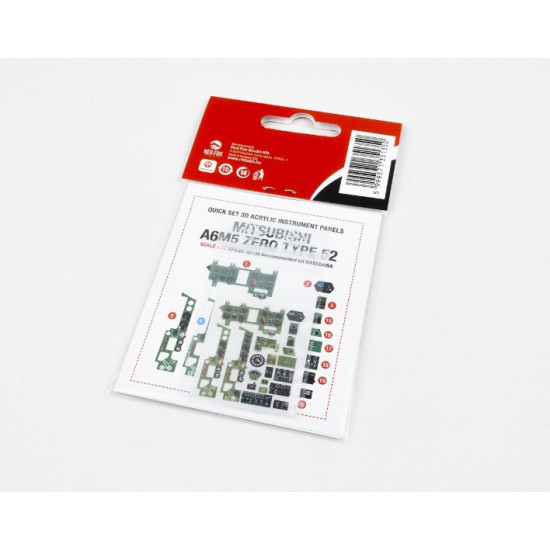 Red Fox Qs32136 1/32 Mitsubishi A6m5 Zero Type 52 3d Acrylic Instrument Panel