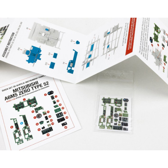 Red Fox Qs32136 1/32 Mitsubishi A6m5 Zero Type 52 3d Acrylic Instrument Panel