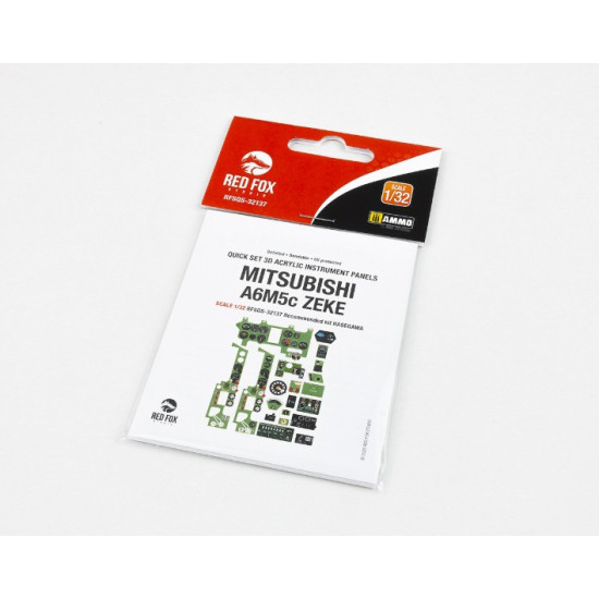 Red Fox Qs32137 1/32 Mitsubishi A6m5c Zeke 3d Acrylic Instrument Panel