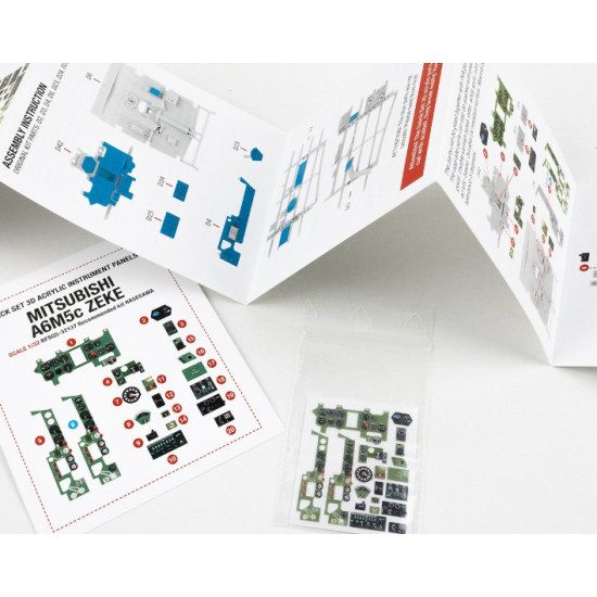 Red Fox Qs32137 1/32 Mitsubishi A6m5c Zeke 3d Acrylic Instrument Panel