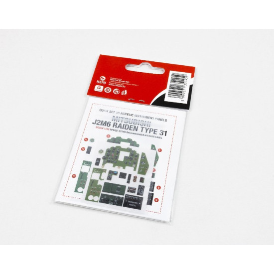 Red Fox Qs32146 1/32 Mitsubishi J2m6 Raiden Type 31 3d Acrylic Instrument Panel