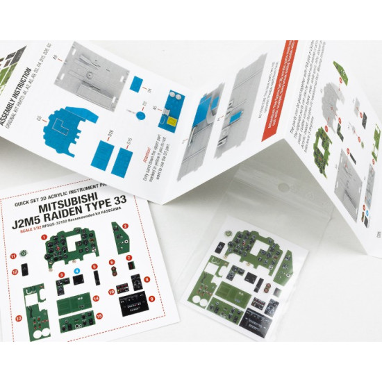 Red Fox Qs32150 1/32 Mitsubishi J2m5 Raiden Type 33 3d Acrylic Instrument Panel