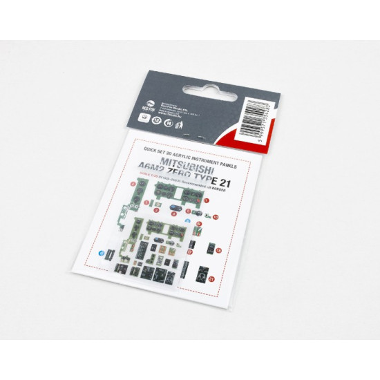 Red Fox Qs35035 1/35 Mitsubishi A6m2 Zero Type 21 3d Acrylic Instrument Panel