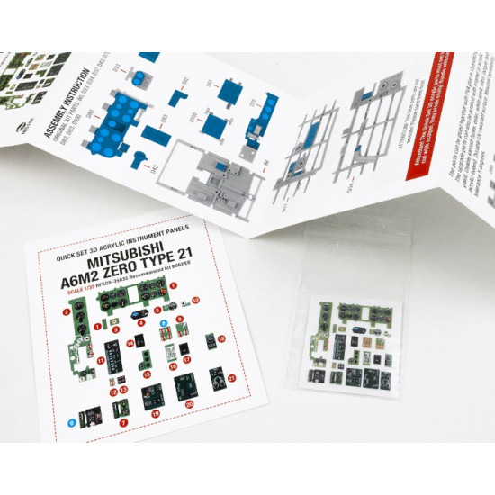 Red Fox Qs35035 1/35 Mitsubishi A6m2 Zero Type 21 3d Acrylic Instrument Panel