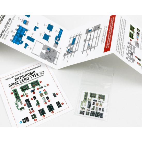 Red Fox Qs35039 1/35 Mitsubishi A6m2 Zero Type 52 3d Acrylic Instrument Panel