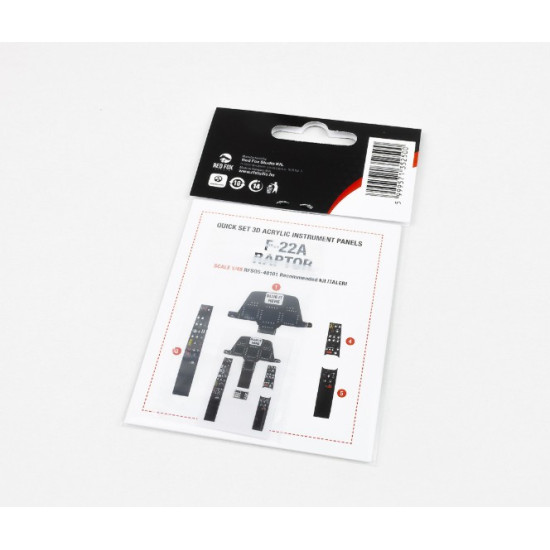 Red Fox Qs48101 1/48 Lockheed Martin F-22a Raptor 3d Acrylic Instrument Panel