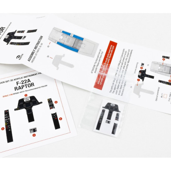 Red Fox Qs48101 1/48 Lockheed Martin F-22a Raptor 3d Acrylic Instrument Panel
