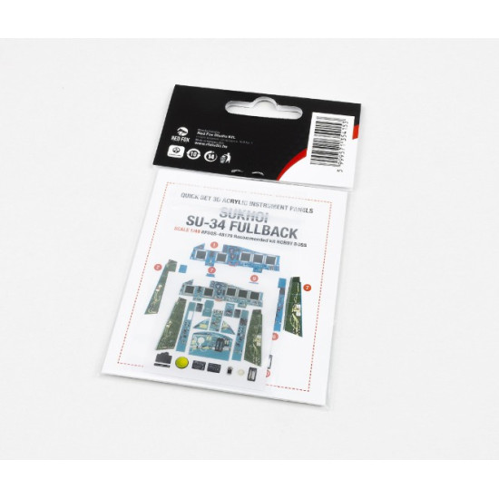 Red Fox Qs48179 1/48 Sukhoi Su-34 Fullback 3d Acrylic Instrument Panel