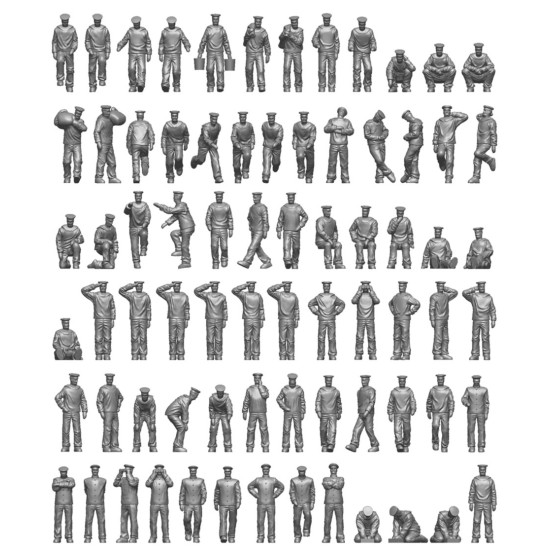 Ion Models J200-001 1/200 Imperial Japanese Navy Chilling On Deck 74 Figures