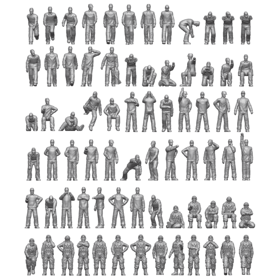 Ion Models J350-002 1/350 Imperial Japanese Navy Carrier Personel And Pilots 72 Figures