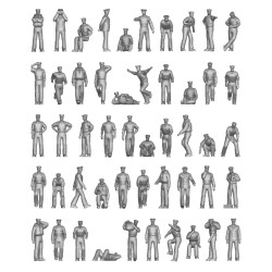 Ion Models U350-001 1/350 Us Navy Chilling On Deck 3d Printed Resin 74 Figures