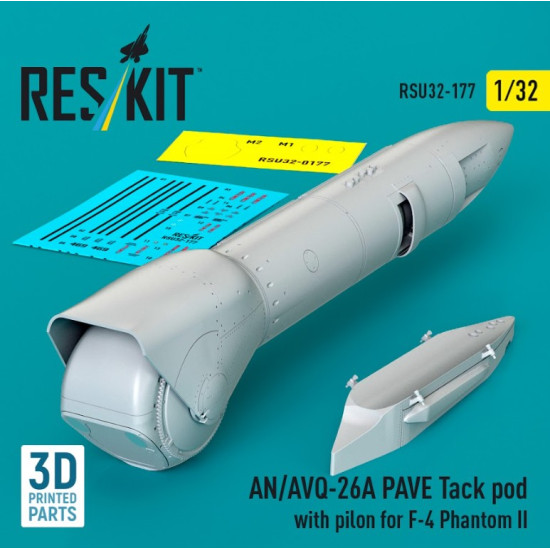 Reskit Rsu32-0177 1/32 An/Avq-26a Pave Tack Pod With Pilon For F-4 Phantom Ii 3d Printed