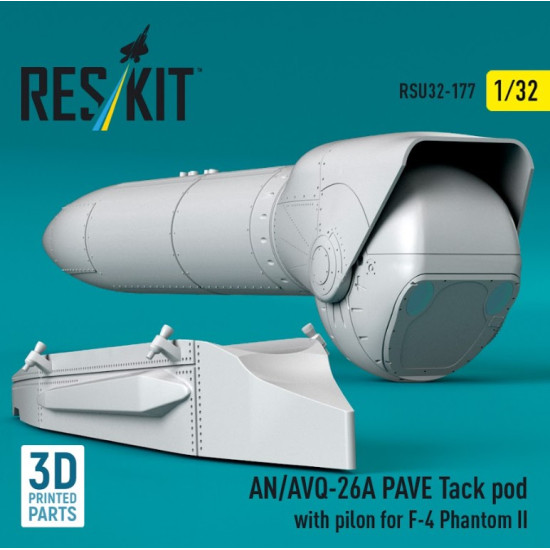 Reskit Rsu32-0177 1/32 An/Avq-26a Pave Tack Pod With Pilon For F-4 Phantom Ii 3d Printed