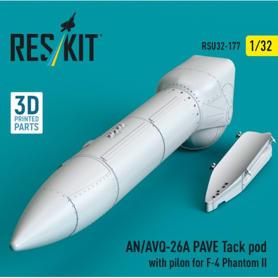 Reskit Rsu32-0177 1/32 An/Avq-26a Pave Tack Pod With Pilon For F-4 Phantom Ii 3d Printed