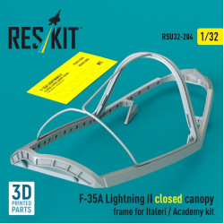 Reskit Rsu32-0204 1/32 F-35A Lightning II closed canopy frame for Italeri / Academy kit 3D Printed