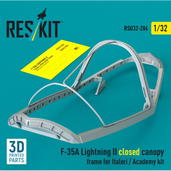 Reskit Rsu32-0204 1/32 F-35A Lightning II closed canopy frame for Italeri / Academy kit 3D Printed