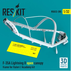 Reskit Rsu32-0205 1/32 F-35A Lightning II open canopy frame for Italeri Academy kit 3D Printed