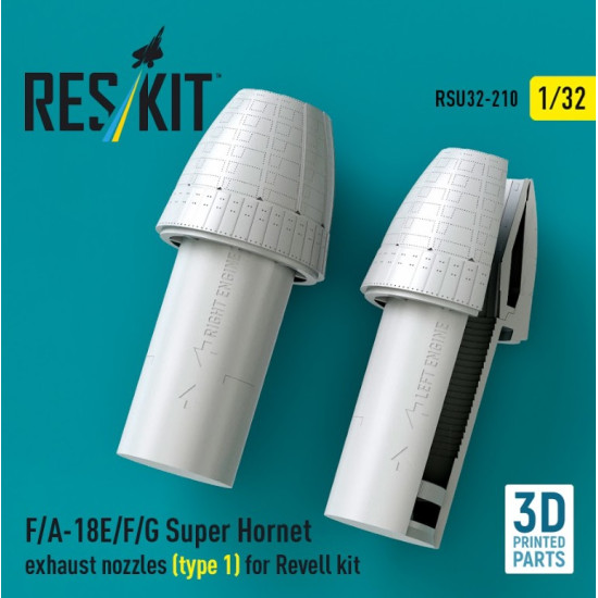 Reskit Rsu32-0210 1/32 F/A-18E/F/G Super Hornet exhaust nozzles type 1 for Revell kit 3D Printed