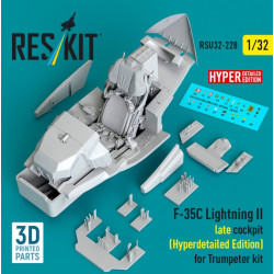 Reskit Rsu32-0228 1/32 F-35c Lightning Ii Late Cockpit Hyperdetailed Edition For Trumpeter Kit 3d Printed