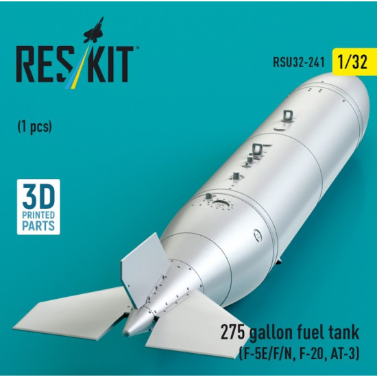Reskit Rsu32-0241 1/32 275 Gallon Fuel Tank F-5e/F/N F-20 At-3 1 Pcs 3d Printed
