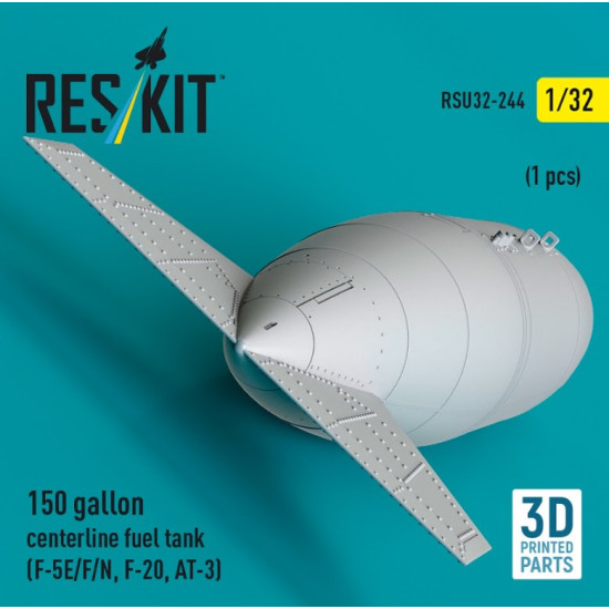 Reskit Rsu32-0244 1/32 150 Gallon Centerline Fuel Tank F-5e/F/N F-20 At-3 1 Pcs 3d Printed