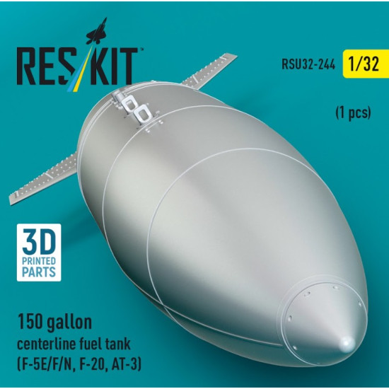 Reskit Rsu32-0244 1/32 150 Gallon Centerline Fuel Tank F-5e/F/N F-20 At-3 1 Pcs 3d Printed