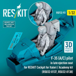 Reskit Rsf32-0093 1/32 F-35 A/C Pilot In Late Ejection Seat For Reskit Cockpit For Italeri / Academy Kit Rsu32-0137 Rsu32-0138 3d Printed
