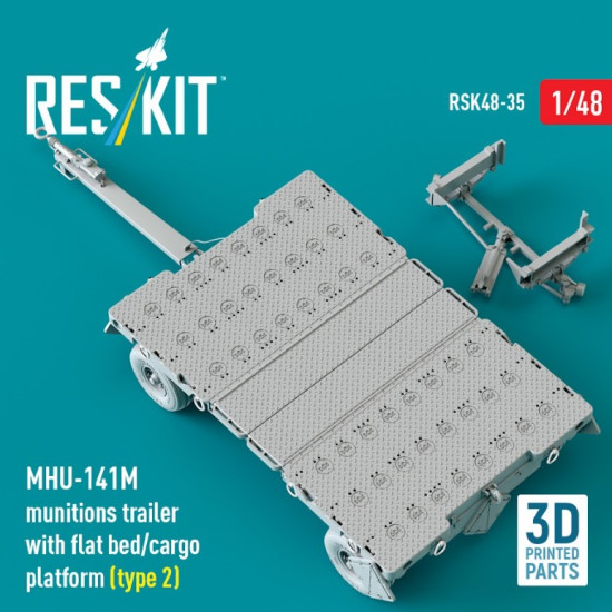 Reskit Rsk48-0035 1/48 Mhu-141m Munitions Trailer With Flat Bed/Cargo Platform Type 2 3d Printed Model Kit