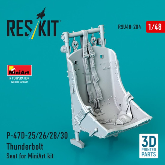 Reskit Rsu48-0204 1/48 P-47d-25/26/28/30 Thunderbolt Seat For Miniart Kit 3d Printed