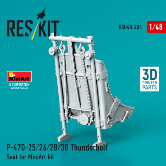 Reskit Rsu48-0204 1/48 P-47d-25/26/28/30 Thunderbolt Seat For Miniart Kit 3d Printed