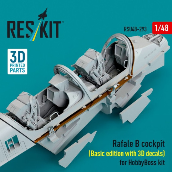 Reskit Rsu48-0293 1/48 Rafale B Cockpit Basic Edition With 3d Decals For Hobbyboss Kit 3d Printed