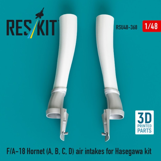 Reskit Rsu48-0368 1/48 F/A-18 Hornet A B C D Air Intakes For Hasegawa Kit 3d Printed