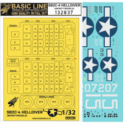 Hgw 132837 1/32 Sb2c-4 Helldiver For Infinity Models Decal And Mask