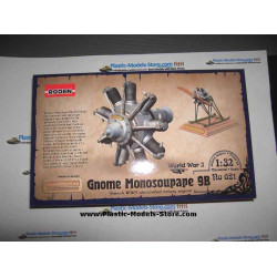 Gnome Monosoupape Engine with base and PE set WWI 1/32 Roden 621