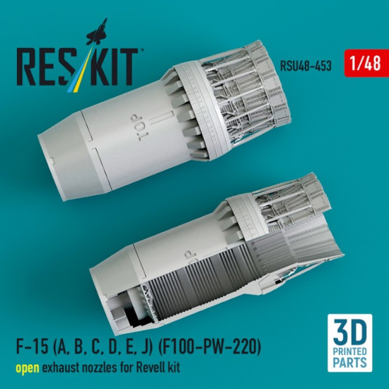 Reskit Rsu48-0453 1/48 F-15 A B C D E J F100-pw-220 Open Exhaust Nozzles For Revell Kit 3d Printed