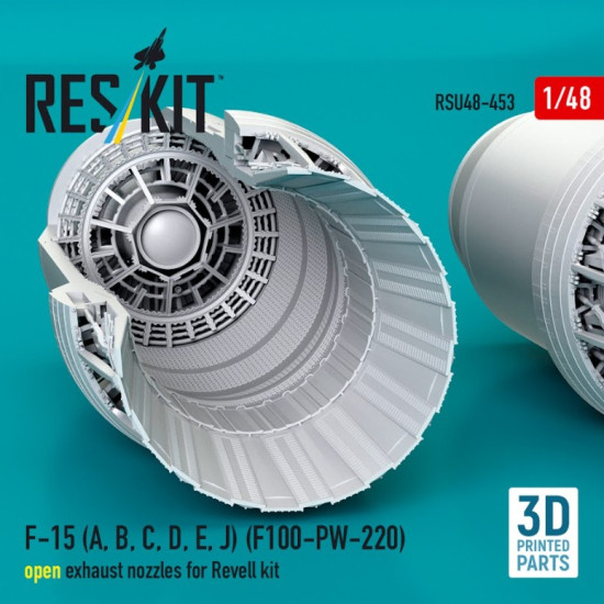 Reskit Rsu48-0453 1/48 F-15 A B C D E J F100-pw-220 Open Exhaust Nozzles For Revell Kit 3d Printed