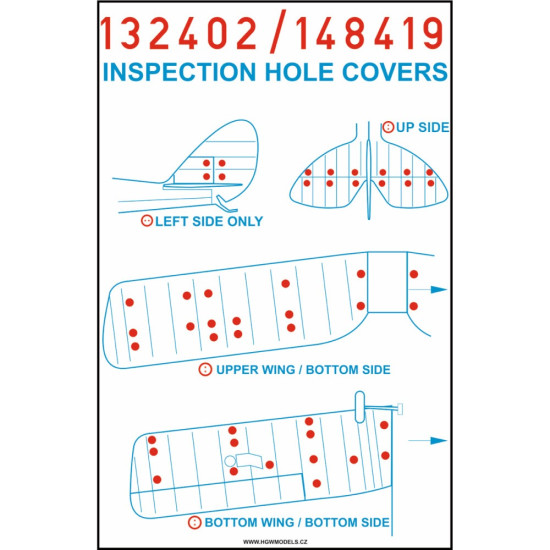 Hgw 132402 1/32 Inspection Hole Covers Simply For Tiger Moth By Icm